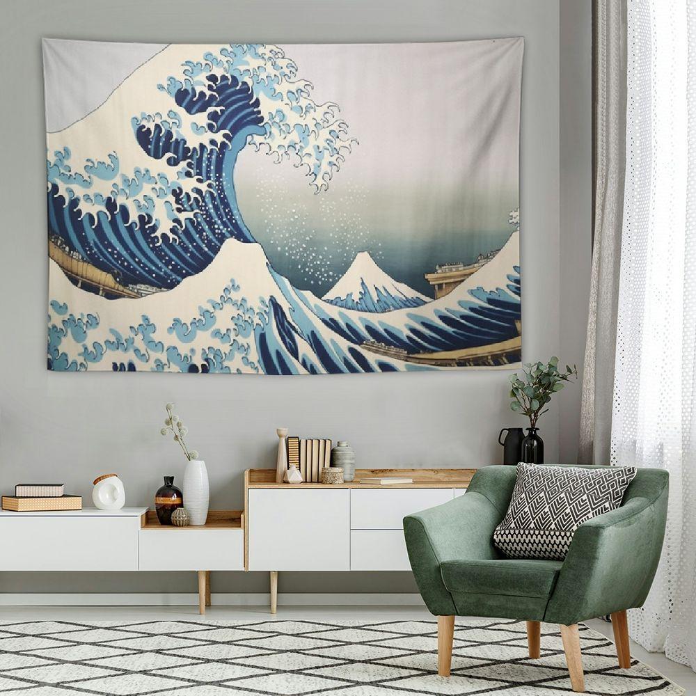 The Japanese Giant Wave tapestry is stylish and beautiful. 75x100