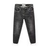 Men's Slim Fit Black Embroidered Stretch Jeans - Korean Style Spring/Summer 2023