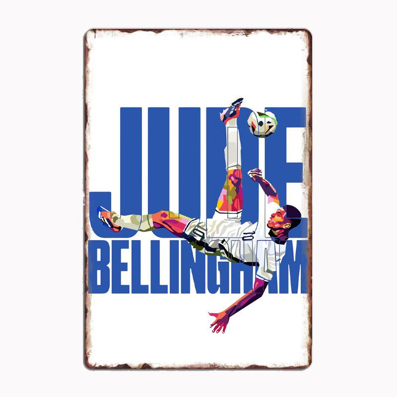 Jude Bellingham Football Sport Player Posters Metal Print Sign Poster Garage Room Cinema Living Custom Tin Vintage Home Decor