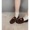 [] Tone sense~ A miu small gold coin pedal lazy loafer single shoes women's small leather shoes