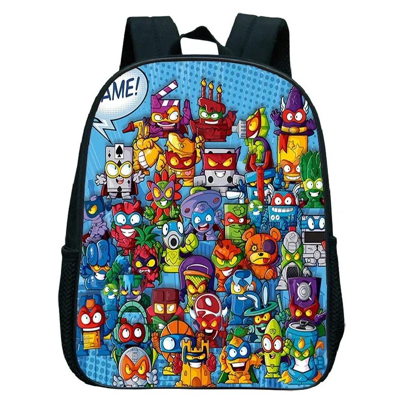 SuperThings Rucksack Kleinkind Cartoon Schultasche Jungen Mädchen Kindergarten Tasche Wasserdicht Kinder Buchtasche 12 Zoll