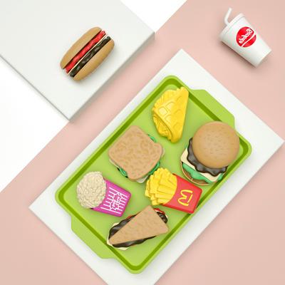 Set di Giocattoli per Giochi di Finzione per Bambini da 27 Pezzi Cucina Simulazione Cibo Hamburger Pane Patatine Gioco di Ruolo Giocattoli Regalo Educativi