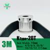 HTD3M 20T 40Teeth Timing Pulley Belt Set Belt Width 10mm Bore 4~20mm Reduction 2:1 Deceleration 3M Pulley Kit Synchronous Wheel