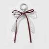 Sweet Red Cherry Pearl Keychain Ribbon Bowknot Keyring Bag Pendant Key Hanging Decoration For Best Friend Gifts
