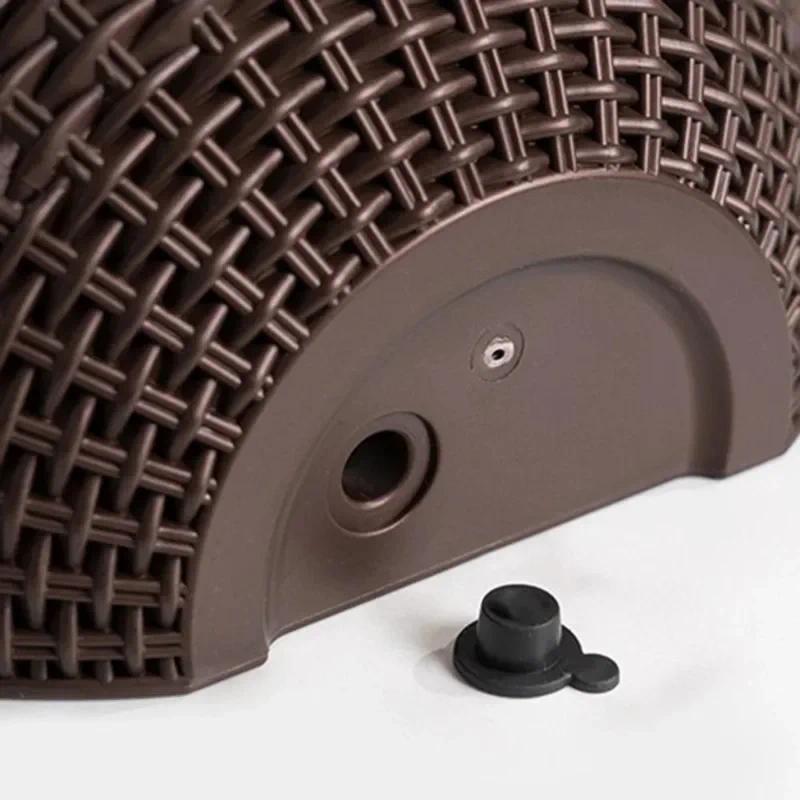 1Pc European Style Wall Hanging Half Round Flowerpot Imitation Rattan Planter for Balcony Outdoor Decor