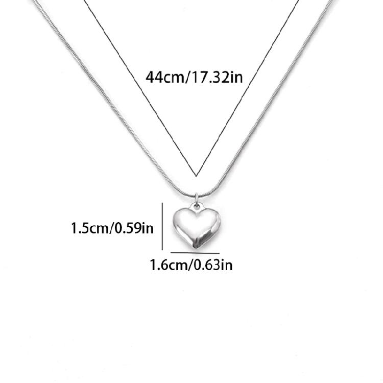 Stylish Metal Heart Pendant Necklace Multifuntional Jewelry Metal Texture Suitable for Everyday Wear and Parties