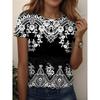 Women's T Shirt Graphic Paisley Vintage Stylish Casual Short Sleeve Crew Neck Regular Tops Daily Weekend Beach Wear Print Summer
