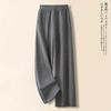 Women's Solid Elastic Waist Wide Leg Casual Pants