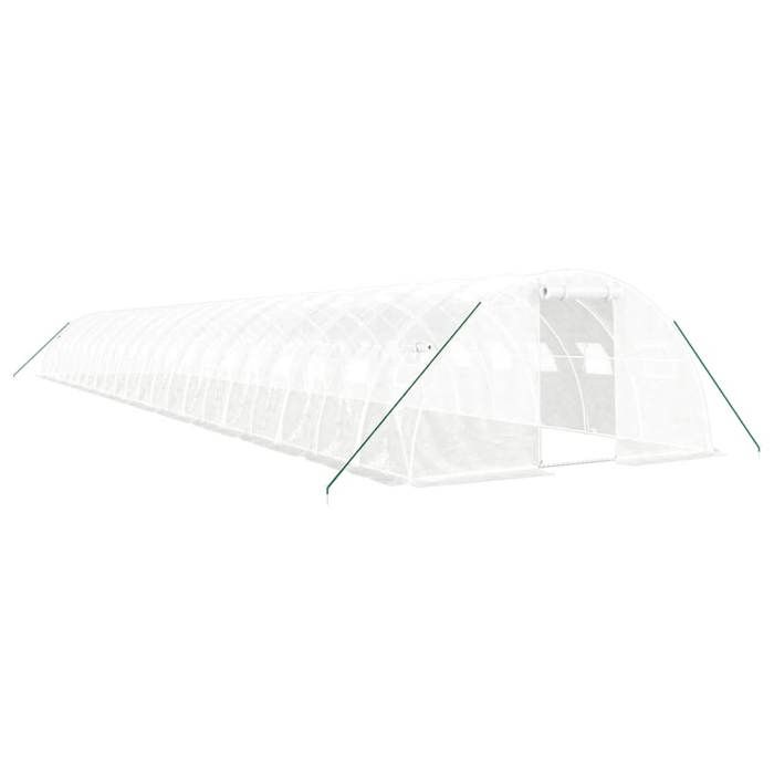 VidaXL Greenhouse with White Steel Frame 88 M² 22x4x2 M, Polytunnel, Cold Frame, Tomato Greenhouse, Garden Greenhouse, 3188081