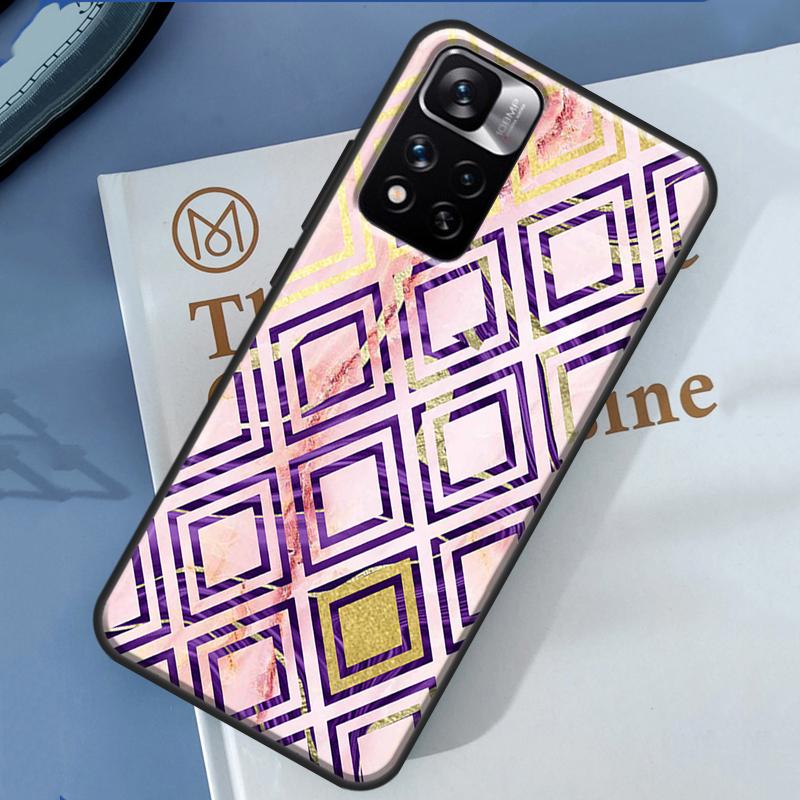 Marble Geometric Case For Xiaomi Redmi 13C 10C 12C 14C Redmi Note 14 13 Pro 12 11 9 10 9S 10S 11S 12S Cover