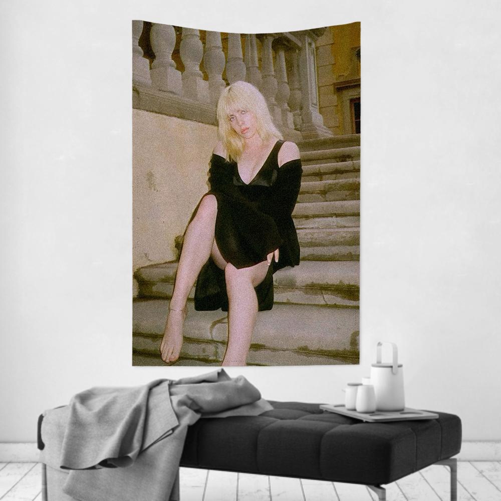 Hot Singer BBillie Tapestry Room Decor Wall Cloth Party Hanging Background Room Decor Baby Room