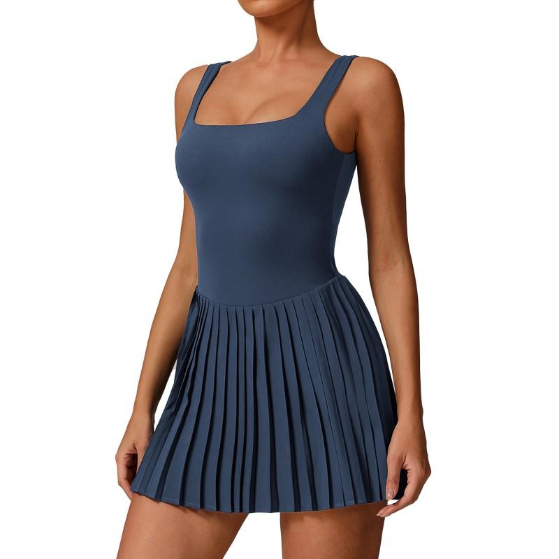 Womens Tennis Skort With Built-in Shorts 4-Way Stretch Pleated Skirt Gym Running Yoga Sport