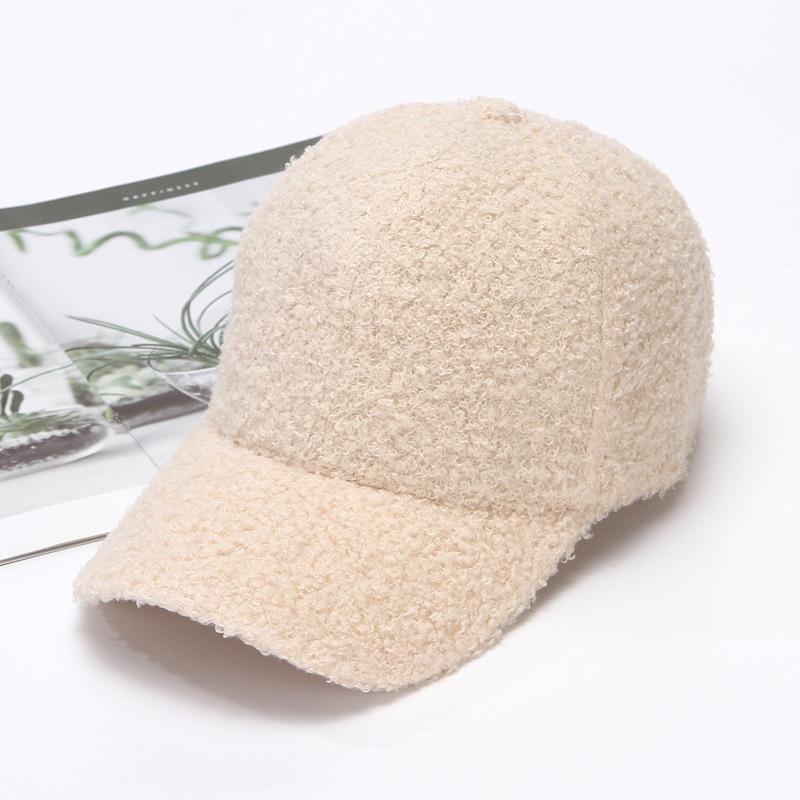 Winter Women's Plush Baseball Cap Warm In Autumn and Winter Solid Color Duck Tongue Hat
