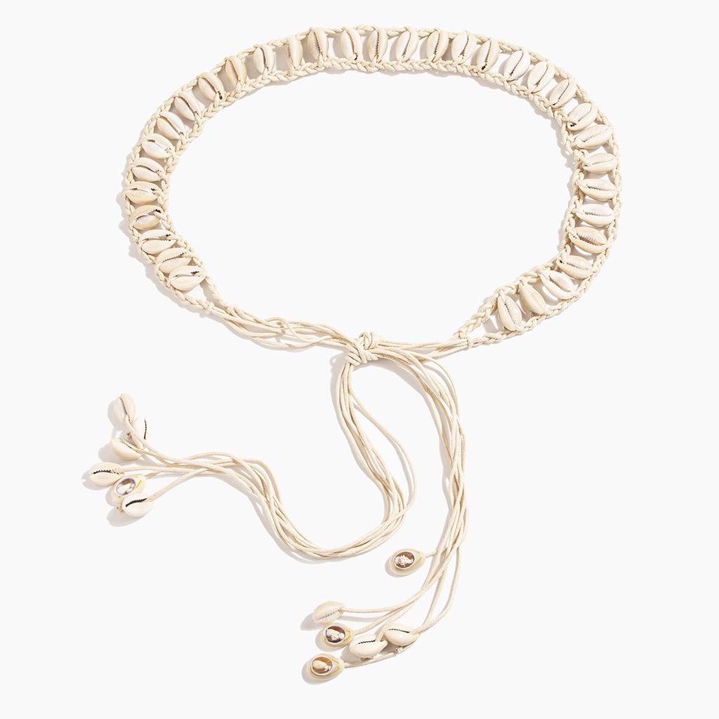 European & American Bohemian Style Cotton Rope Shell Waist Belt for Women