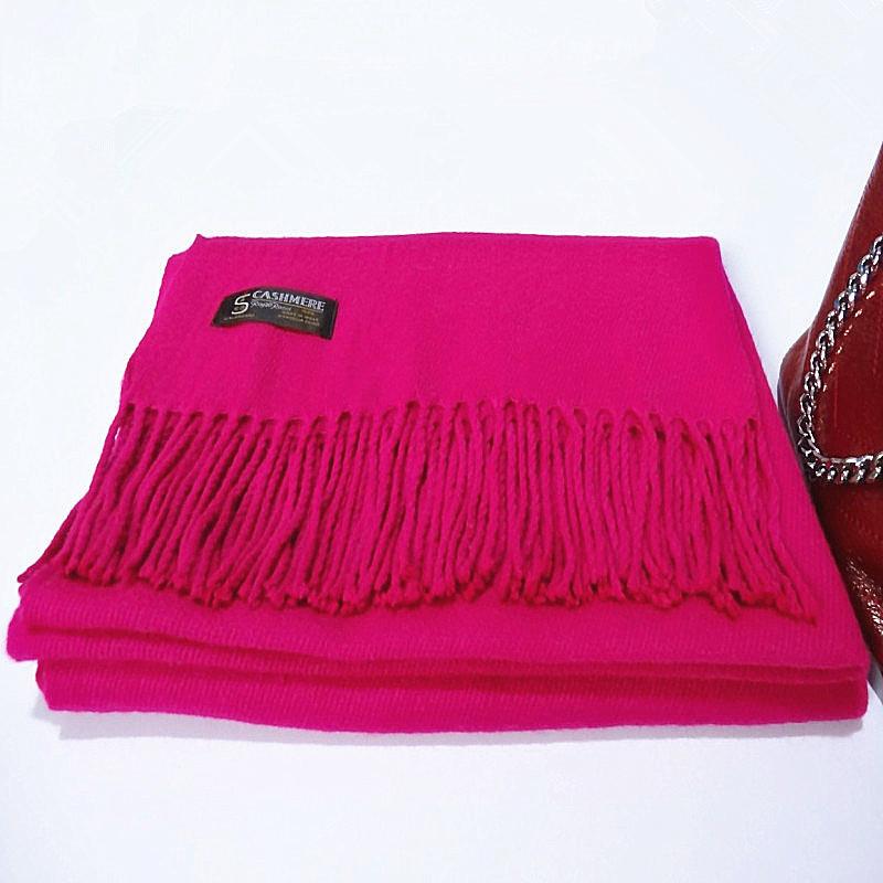 Wool Scarf for Women Autumn and Winter Warm Tassel Large Shawl Winter Scarf Solid Color Cashmere Scarf Imitation Cashmere Scarf