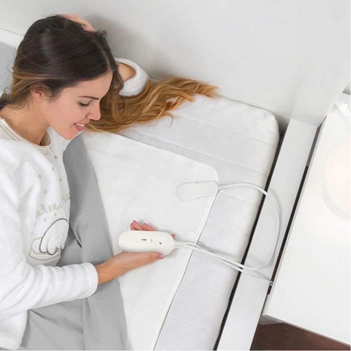 Couverture électrique - Bakaji - Protège-matelas - Tissu polyester - Télécommande - Double réglage de chaleur