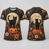 Vintage Gothic Halloween T Shirt Men Women 3D Print Pumpkin Ghost Witch Black Cat Raven Moon Graphic Short Sleeve Tees Tops