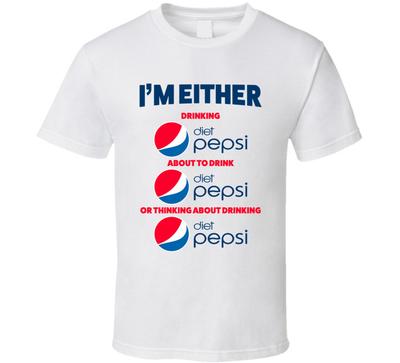 Tričko s potiskem 'Přemýšlím o pití Dietní Pepsi'