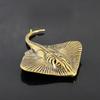 Miniature Statue of Devil Fish Brass Tea Pet Sea Animal Ornament Decorations Keychain Accessoriest Home Decor