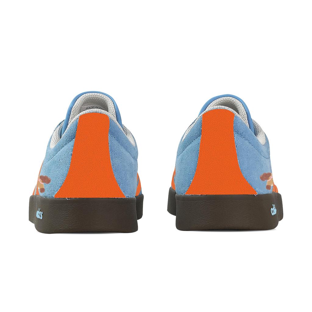 Custom Adidas VL COURT 2.0 Rocking Pony Low top German Army Trainers Unisex Blue Orange JI0496(Team773-)