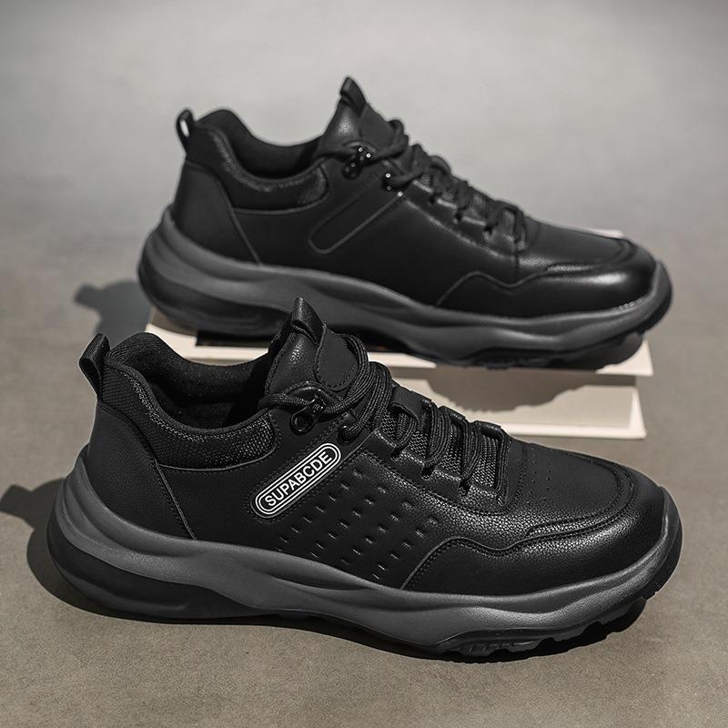 Fashion Designer Leather Platform Sneakers for Men Casual Soft-soled Increase Men's Shoes Fashion Spring Autumn Outdoor Sport Shoes Male