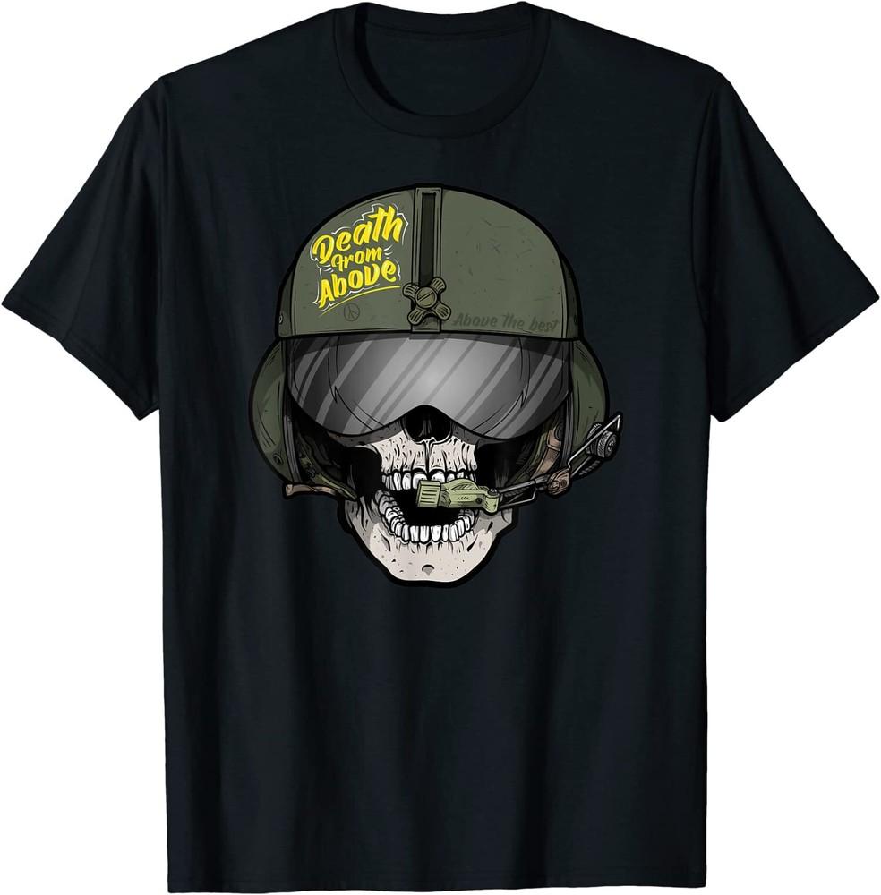 NEW LIMITED Grim Reaper Helicopter Pilot US ARMY Aviation Skull TShirt Unisex T-Shirt