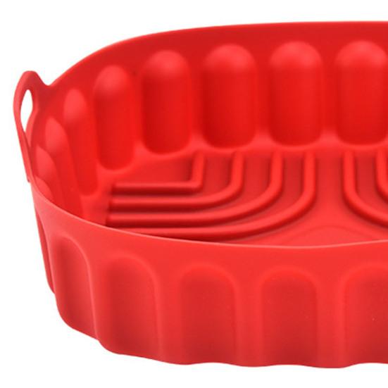 Square Silicone Air Fryer Liner with Handles Non-Stick Reusable Baking Mat for Oven & Microwave Dishwasher Safe Heat-Resistant Air Fryer