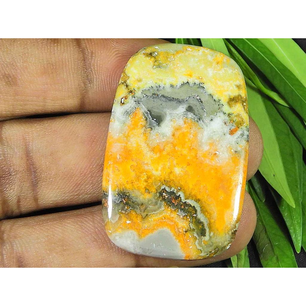 Natural Yellow Bumblebee Jasper 28X43MM Octagon Cabochon Loose Gemstone 69Cts SK-3704