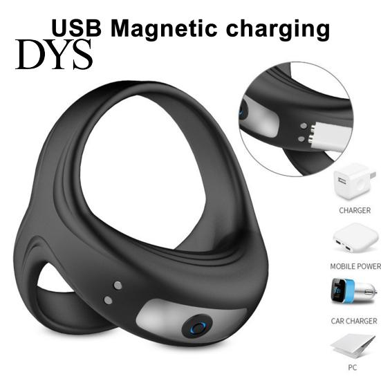 USB Rechargeable Massager 4Pcs Vibrating Cock Ring Silicone Triple-Structure Delay Multiple Vibration Modes Waterproof Body-Safe Discreet Adult