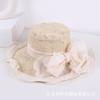 European and American breathable bucket hat fashion lace sun hat women's summer thin foldable mesh flower big brim top hat