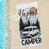 Retro Camper Van "HAPPY CAMPER" Microfiber Towel, Ultra-Fine Quick-Dry for Beach Gym Home Unisex