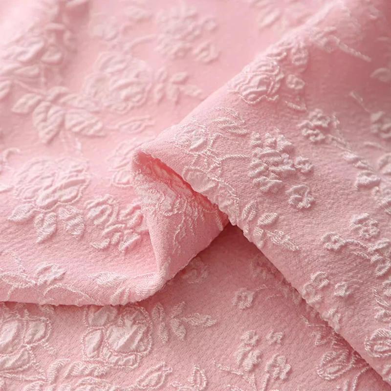 150x50/500cm Geprägter Jacquardstoff mit kleinen Rosen für Damenkleider, Prinzessinnenkleider, Handgefertigter DIY-Stoff TJ10065
