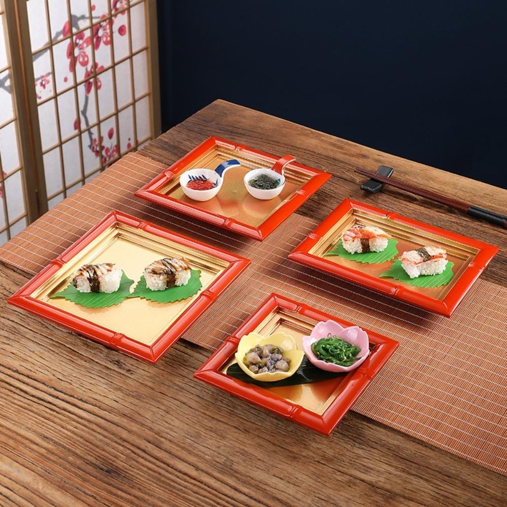 Imitation Bamboo Cold Noodle Dish Beautiful Sushi Food Tray Easy To Clean Sushi Plate  Party