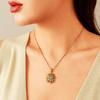 18K Gold-Plated Stainless Steel Women's Necklace with Sun-Shaped Zirconia