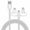 ELECOM Smartphone USB kabel 3v1 microUSB+Type-C+Lightning 1,2m Bílý [ověřená kompatibilita iPhone 16 Series] MPA-AMBLCAD12WH