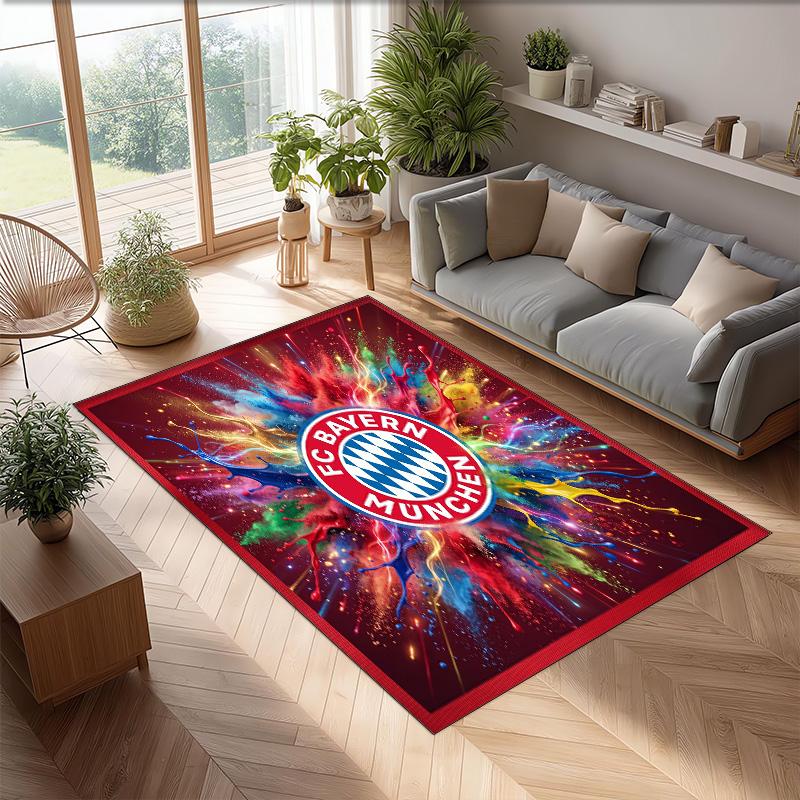 Bayern Munich Printed Flannel Area Rug Non Slip Soft Polyester Floor Carpet Indoor Decor Mat for Bedroom Living Room Sofa Game Room Home Decoration