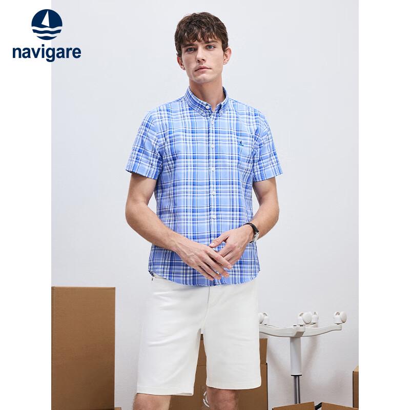 

Men s Cool-Touch Plaid Short Sleeve Commuter Shirt EU 43