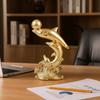 Resin Golden Dolphin Ornaments Mini Sea Animal Sculpture Dolphin Statue  Office Desktop
