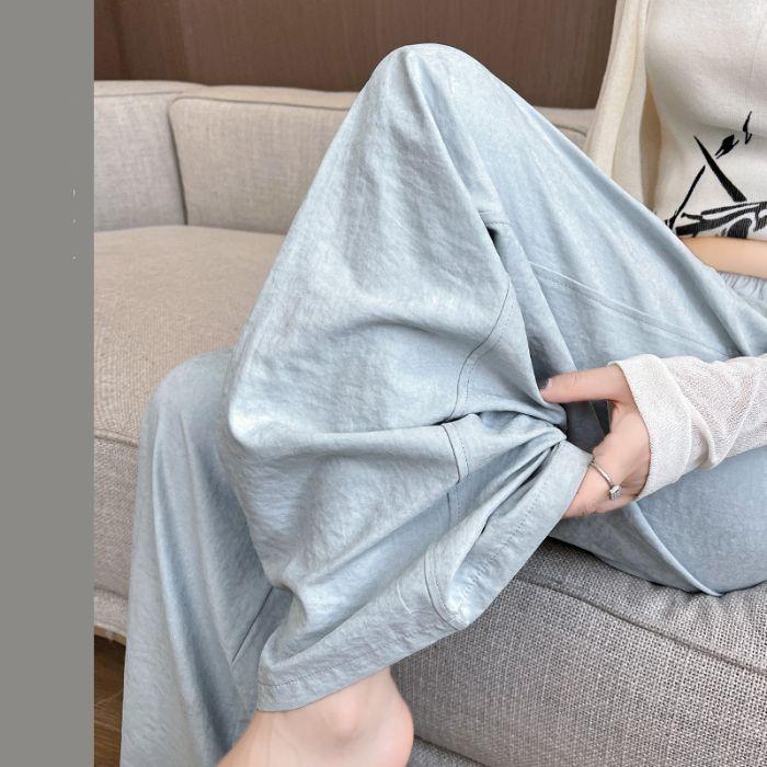 Spring and Autumn New Lazy Wind Draping Leisure Texture Sense of Thin Wide-legged Trousers Milk Fu Yamamoto Trousers Female Thin Section