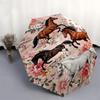 1 Stück Pferde Blumen Schirm - 8 Speichen verstärkt, Automatisches Öffnen, Leicht & Langlebig, Modeaccessoire für Draußen, Strand L0386