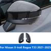 For Nissan X-trail Xtrail Rogue T33 -2024 2025 Carbon Fiber Rearview Side Door Mirror Cover Trim Protector Car Accessories