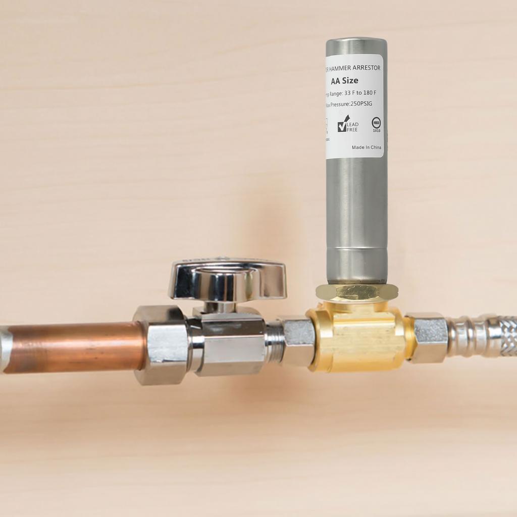 Noise Reduction Solution Stainless Steel Water Hammer Arrestor For Laundry Pipe