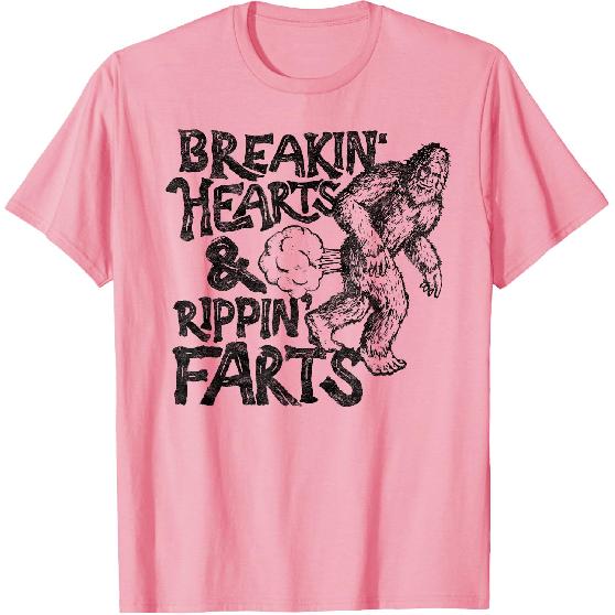 Breaking Hearts Ripping Farts! Funny Bigfoot Sasquatch Gas T-Shirt