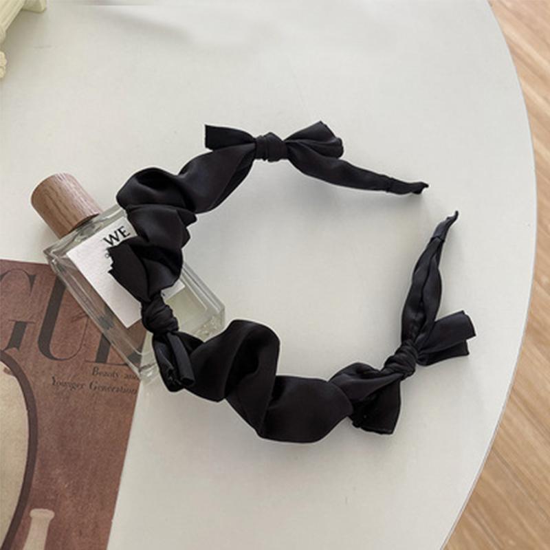 Sweet Satin Knot Hairbands for Women Candy Colors Handmade Bow Hair Hoop Korean Girl Ins Hair Accessories