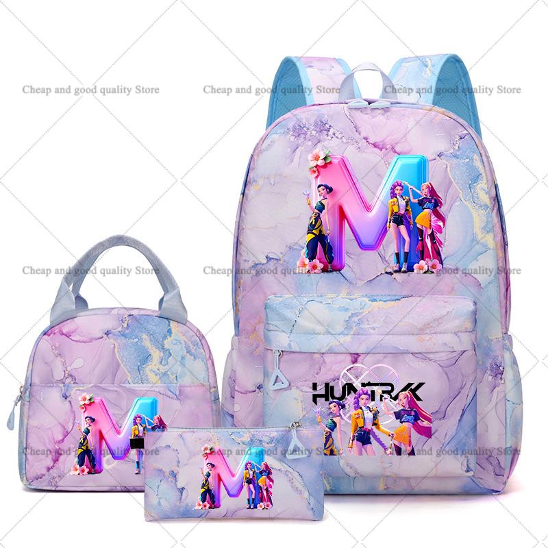 3PCS KPop Demon Hunters Backpack Lunch Bag Set School Bag Pencil Case Girl Back To School Perfect Gift Leisure Mochila Teens Travel Bags