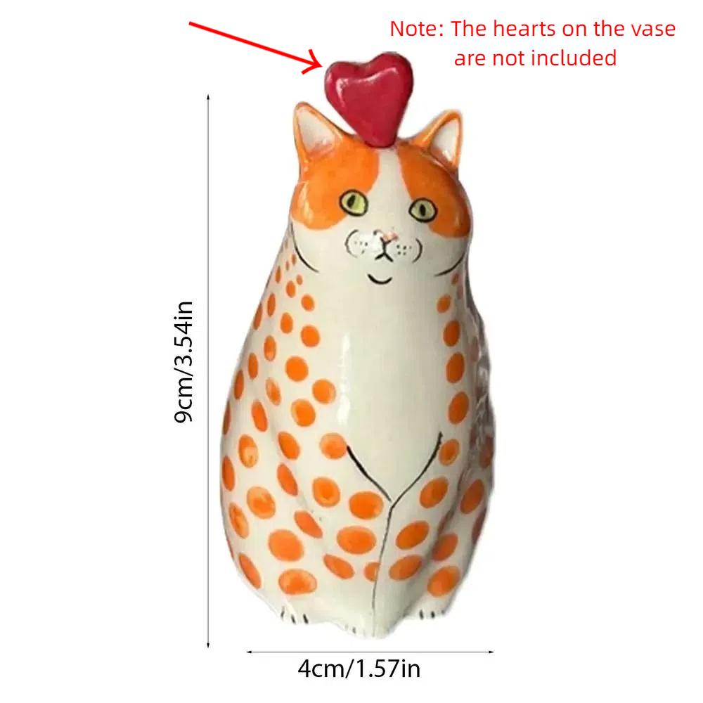 Creative Polka Dot Cat Vase Multicolor Hydroponic Flower Pot Tiny Animal Flower Vase  Home