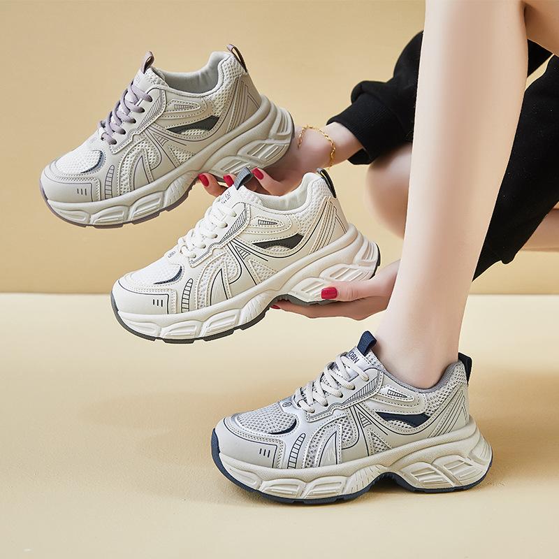 Ins Koreanische Version der neuen Dad-Schuhe für Damen Frühling Studenten Sport Laufen Casual dicke Sohlen zur Höhenvergrößerung Street Auktion KT266