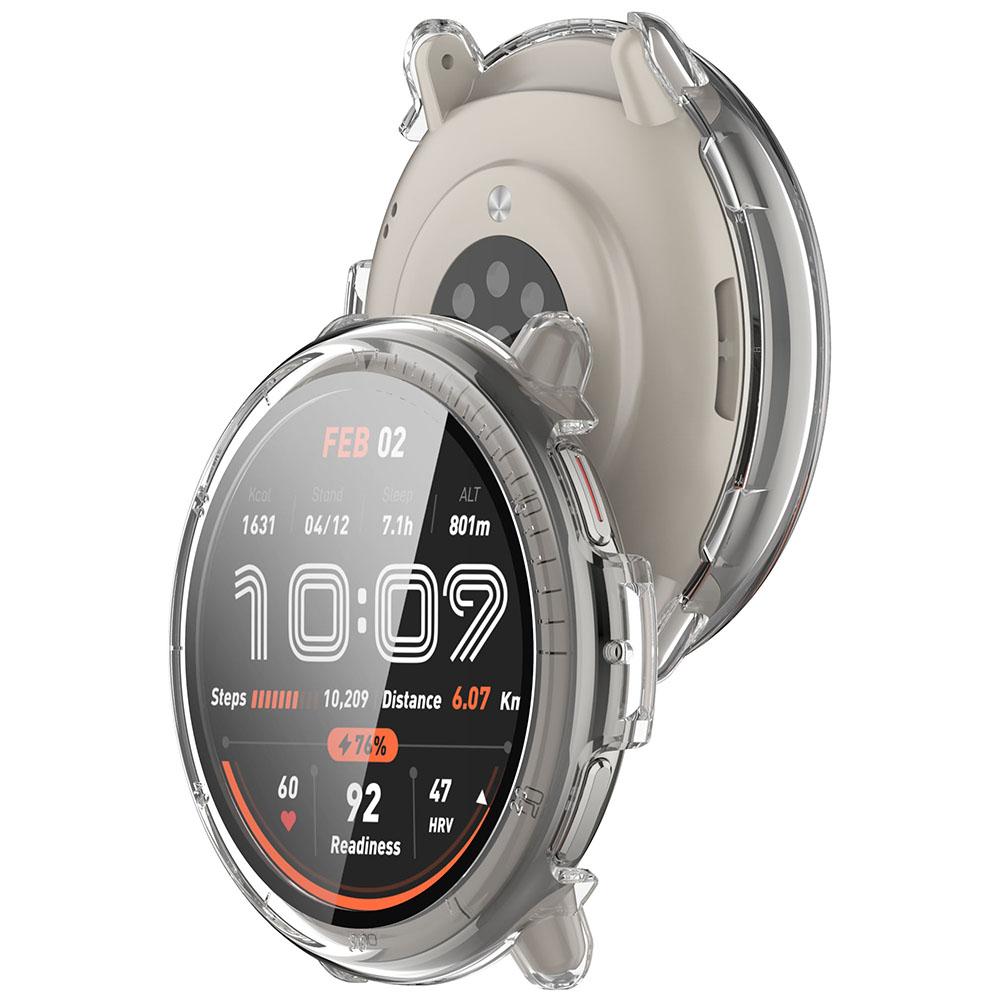 Huami Amazfit Active 2 için Temperli Cam + Kılıf Cam Ekran Koruyucu Sert PC Koruyucu Tampon Amazfit Active2 Aksesuarı