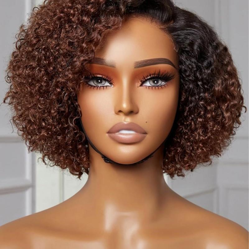 Wigs African Women Fashion Chemical Fiber Headgear Brown Partial Split Short Curly Hair Curling Wig