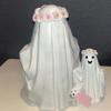 Ornements d'Horreur Chien Fantôme d'Halloween, 2025 Statue Figurine Chien Fantôme Marchant, Mignonne Figurine d'Halloween en Résine Décorations de Table à Domicile
